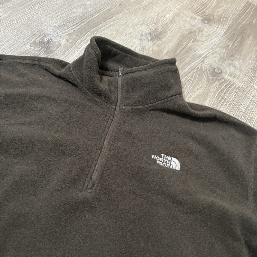 Mens North Face Quarter Zip Brown Pullover Size XL Outdoor Hiking